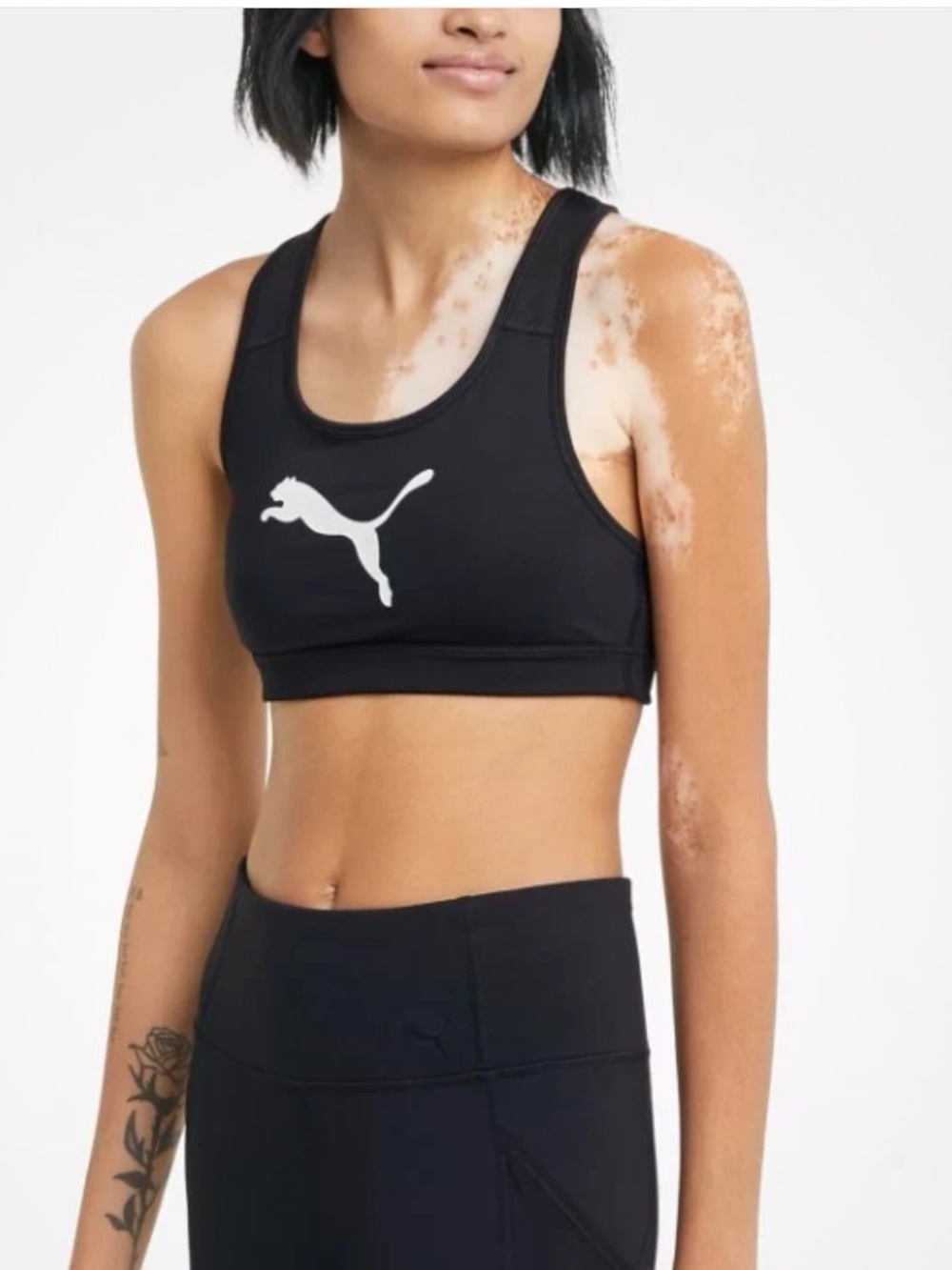 Puma NEW Mid Impact 4Keeps Sports Bra Black Womens M Activewear Workout Athletic